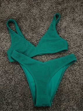 PacSun Women’s Textured Teal Bikini Set